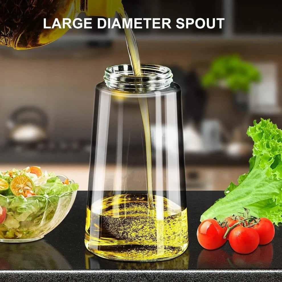 2-in-1 Glass Oil Sprayer and Dispenser, Oil Spray Bottle for Cooking