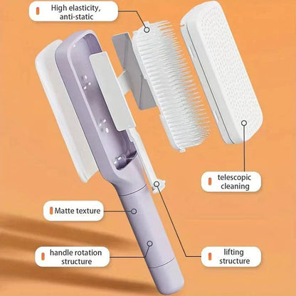 4-in-1 Self-Cleaning Hair Comb Brush (Free Delivery 🚚)