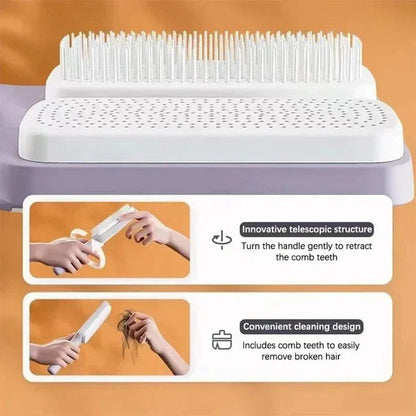 4-in-1 Self-Cleaning Hair Comb Brush (Free Delivery 🚚)