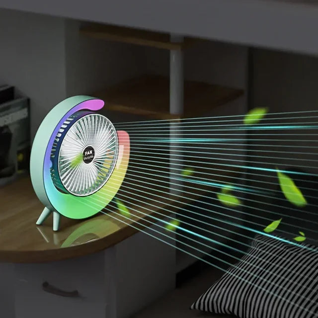 Coloful Rechargeable Desktop Fan